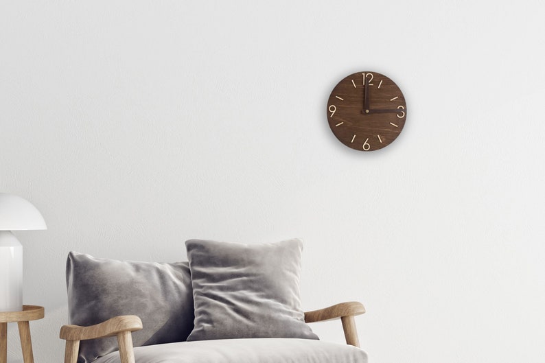 wall clock unique, farmhouse clock wood, small wooden clock, wooden wall clock, rustic wall clock, Silent wall clock, kitchen wall clock, wall clock modern, living room clock, minimalist clock, retro clock, modern clock, Round wall clock