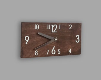 Wooden wall clock, Rectangle wall clock, Wall clock modern