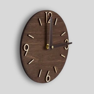 wall clock unique, farmhouse clock wood, small wooden clock, wooden wall clock, rustic wall clock, Silent wall clock, kitchen wall clock, wall clock modern, living room clock, minimalist clock, retro clock, modern clock, Round wall clock