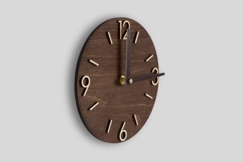 wall clock unique, farmhouse clock wood, small wooden clock, wooden wall clock, rustic wall clock, Silent wall clock, kitchen wall clock, wall clock modern, living room clock, minimalist clock, retro clock, modern clock, Round wall clock