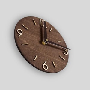 wall clock unique, farmhouse clock wood, small wooden clock, wooden wall clock, rustic wall clock, Silent wall clock, kitchen wall clock, wall clock modern, living room clock, minimalist clock, retro clock, modern clock, Round wall clock