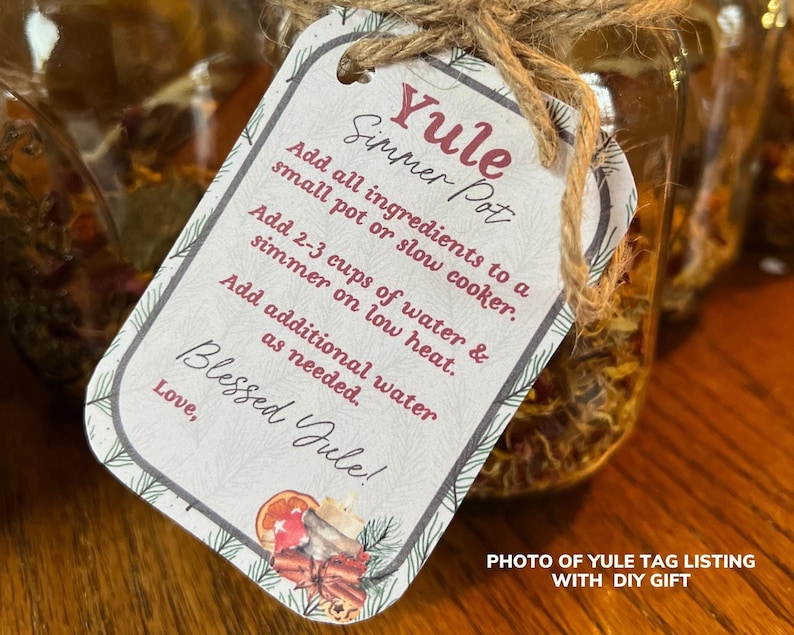 Printable Winter Simmer Pot Tags - Holiday Gift Winter Solstice DIY ...