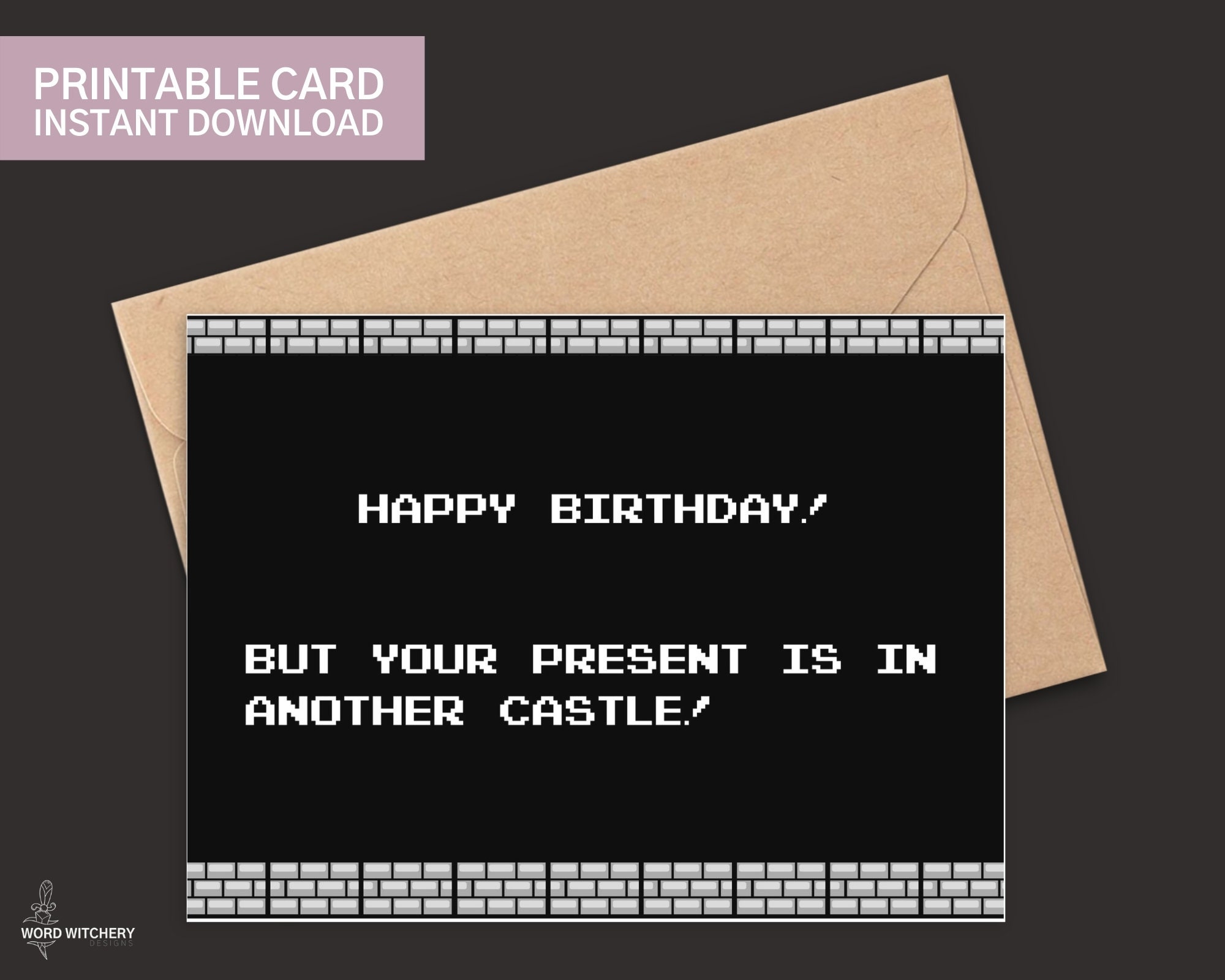 Super Mario Nintendo Printable Birthday Card Instant | Etsy