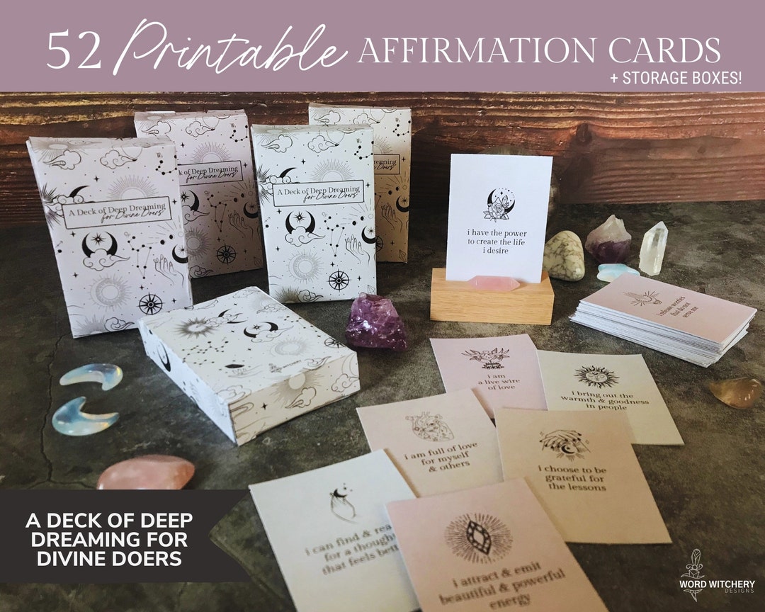 Printable Affirmation Cards - A Deck for Deep Dreaming & Divine Doers ...