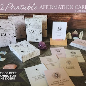 Printable Affirmation Cards - A Deck for Deep Dreaming & Divine Doers - Positive Affirmation Cards for Manifestation, Success, Empowerment