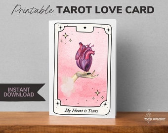 My Heart is Yours Tarot Karte Sofort Download - Jubiläum, Hexenliebe, Freundschaft, Goth Love, Alt Love, Til Death, Grußkarte, Witchy