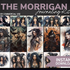 The Morrigan Kit - Free for Commercial Use - Witch Art, Printable Grimoire Pages, Book of Shadow Pages, Junk Journal, Ephemera, Decoupage