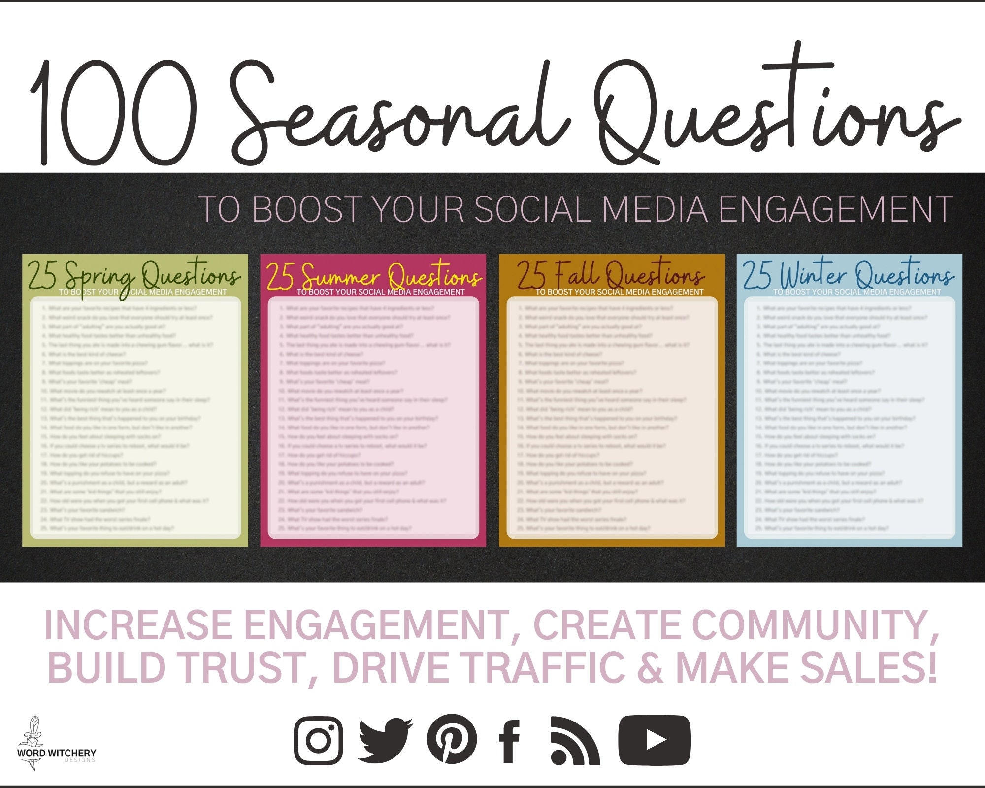 100 Seasonal Questions to Boost Your Social Media Engagement Etsy