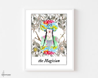 Der Magier - Printable Art Print - Tarot Karte Art Print - Tarot Wandkunst - Witchy Ästhetik - Hexenkunst - Aquarell Tarot Karten
