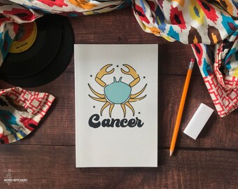 Cancer : Vintage Astrology Journal - Zodiac Notebook - Cancer Zodiac Book - 120 Lined Pages - Soft Matte Cover - Birthday Gift for Cancer