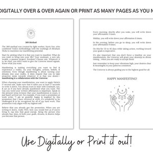 Project 369 Digital Printable Manifestation Journal Law of Attraction ...