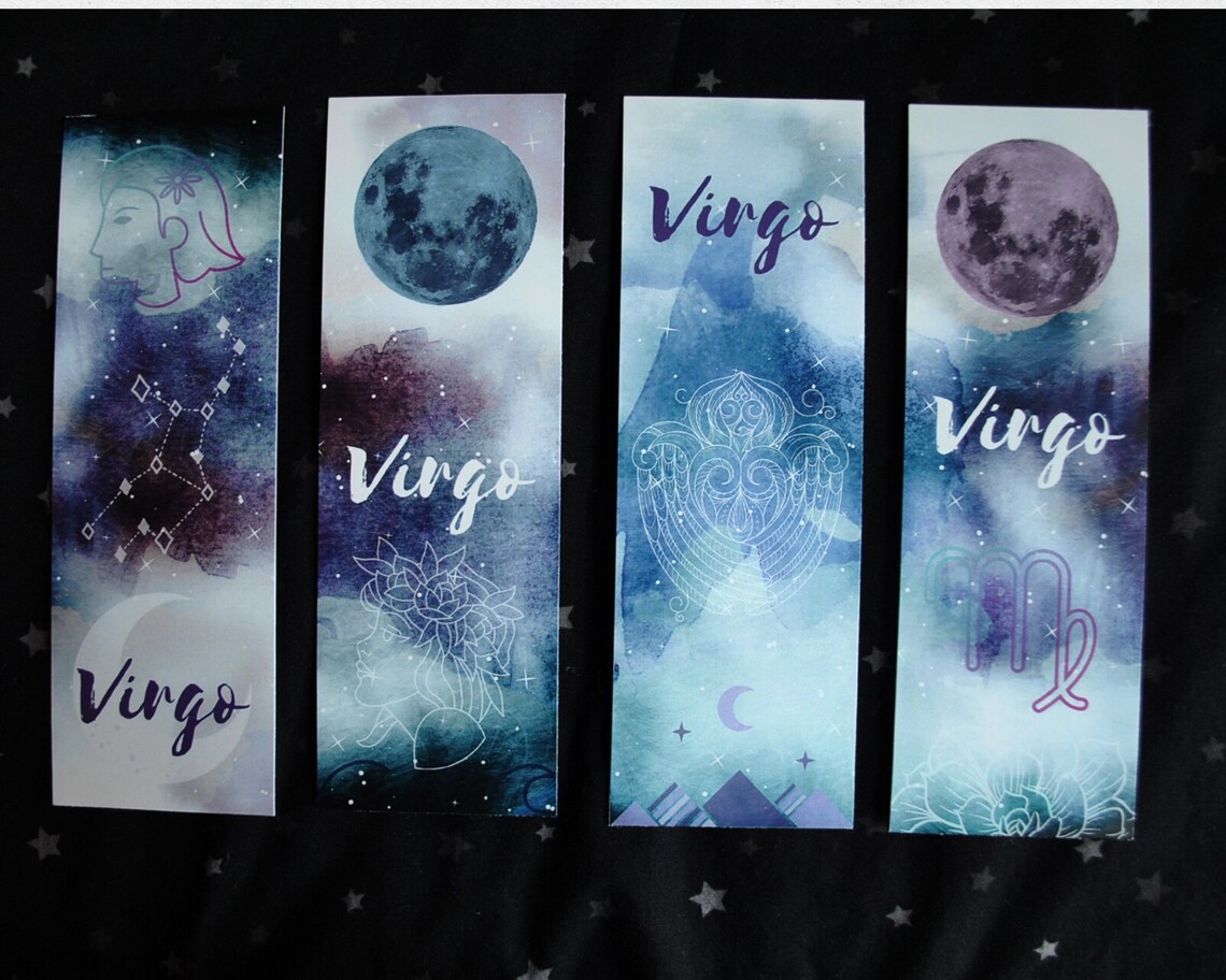 virgo zodiac bookmarks instant download printable