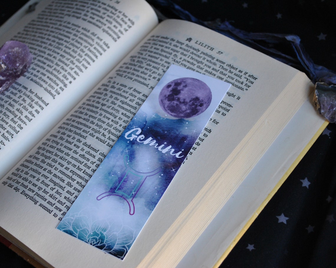 gemini zodiac bookmarks instant download printable etsy