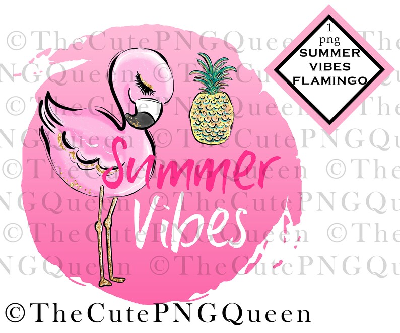 Download Summer Vibes Summer Sublimation Design cute flamingo | Etsy