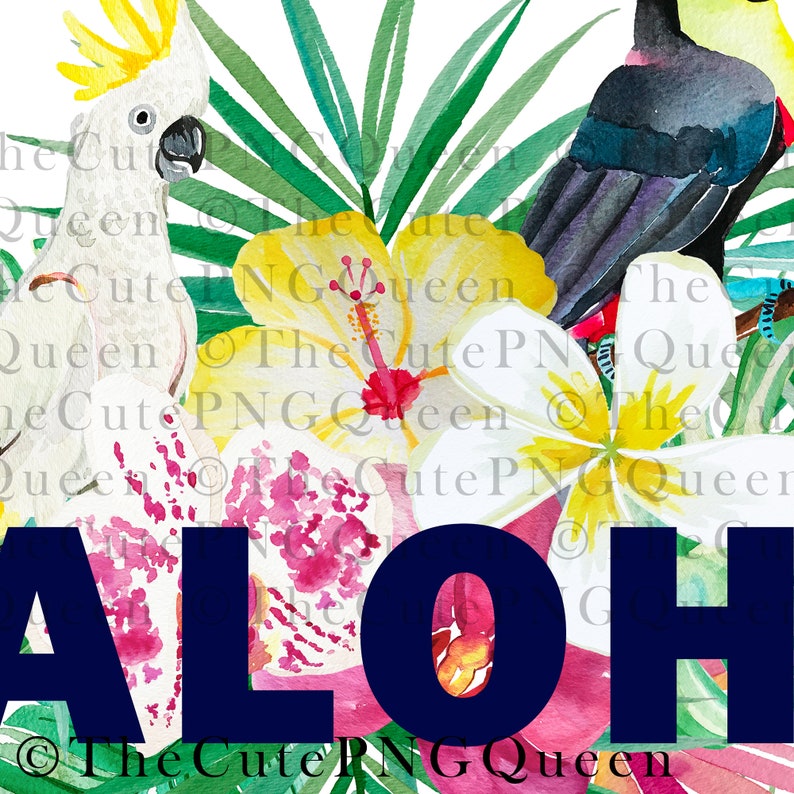 Hawaii sublimation Instant Download Palm Leaves Tropical Aloha Sublimation Design Tropical Arrangement Watercolor Fronds Cricut file