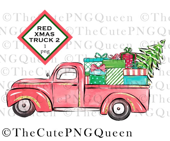 Sublimation PNG Watercolor blue truck Digital Download Xmas tree sublimation Truck with Xmas tree Christmas Truck Instant Download