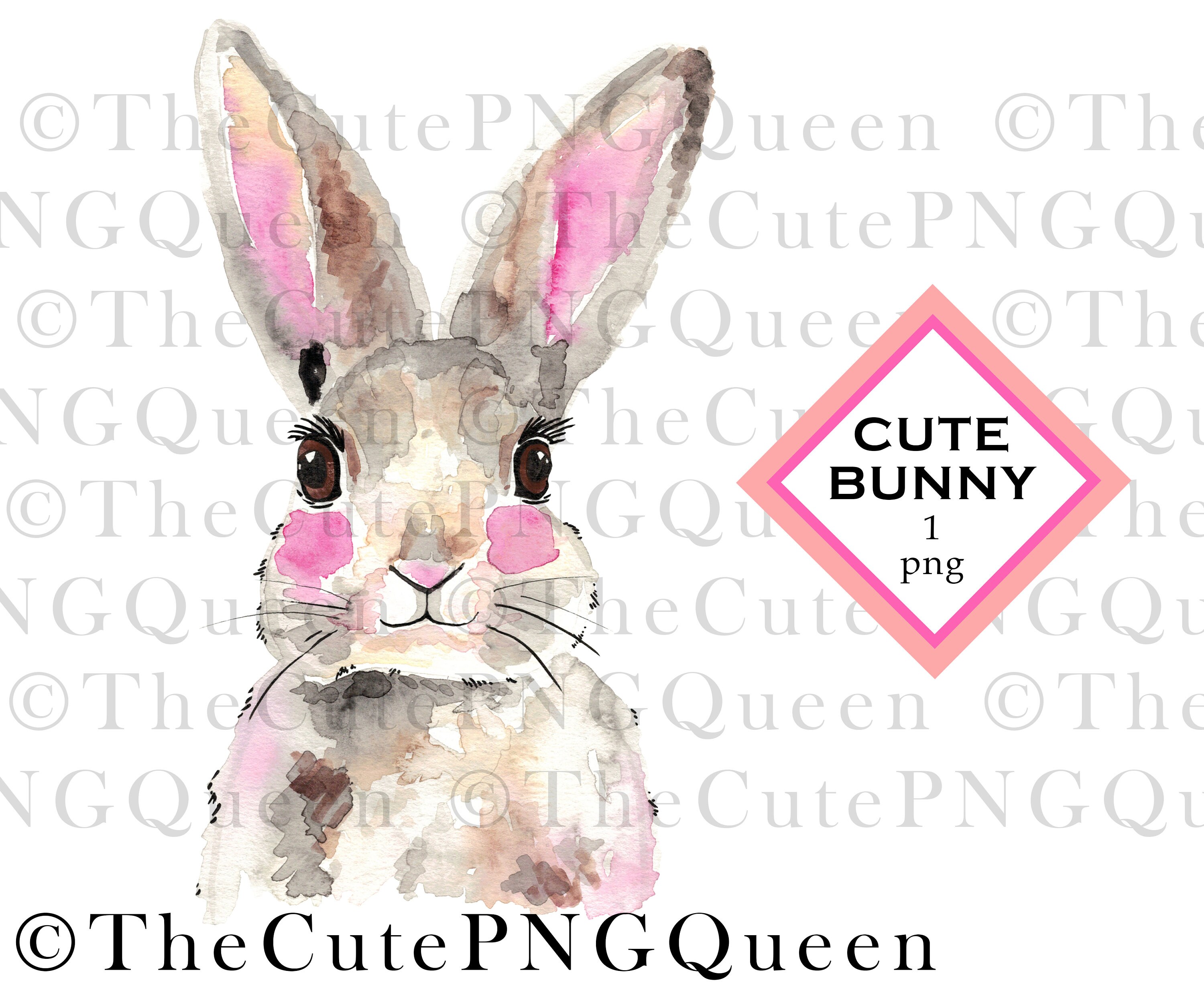 cute animal sublimation animal png rabbit clipart hand drawn Cute Bunny Sublimation Design rabbit png clip art Cricut file