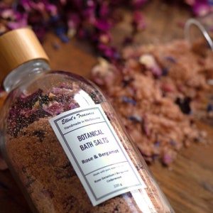 Botanical Bath Salts 220g Bottle Rose & Bergamot