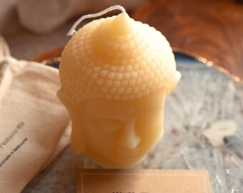 Large Buddha Head Beeswax Candle