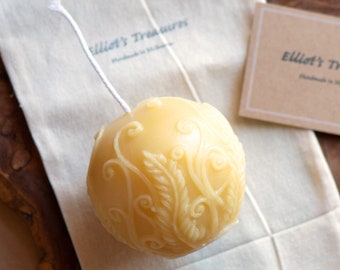 Rustic Fern Sphere Beeswax Candle