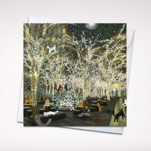 Carte de voeux lunatique Zuccotti Park Cats 5 x 5 - Carte vierge inspirée de New York avec enveloppe, parfaite pour les amoureux des chats