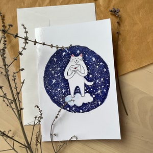 Love mail/ Love letter/ Cat lover/Greeting card/ folding card/ Blank card/ Any occasion card 4"x6"/Cat themed card/ Valentine's card