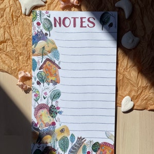 Cat notepad/ Notes/ Memo pad/ Cats and house