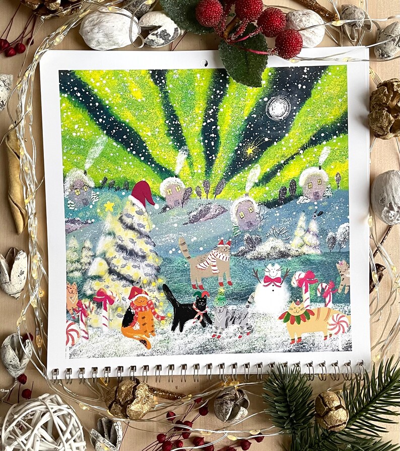 Cat Art Calendar 2024/ Design carré 8.5x8.5/ Etsy Canada