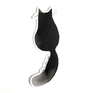 Sticker: Ink sitting kitty sticker/ Vinyl stickers/ Cat sticker/ Die-cut sticker/ Matte sticker