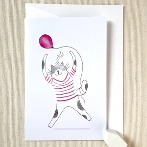 Celebration Cat 4x6 Greeting Card – Purrfect for Birthdays, Anniversaries, or Just to Send a Smile!