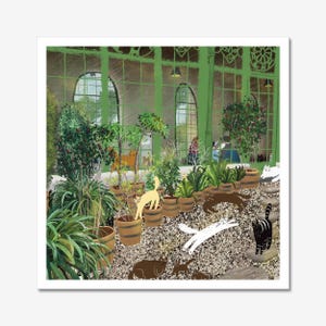 Cat art print: At castle garden
