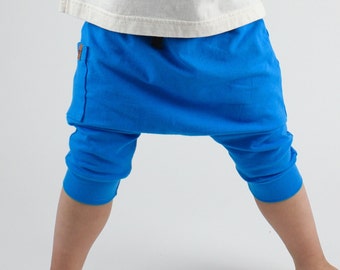 Kids Harem Shorts,Kids Blue Turquoise Harem Shorts Capris,Toddler Baby Boy Girl Shorts,Kids' Shorts,Child Pants,Drop Crotch Pants.