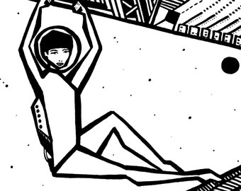 Spacegirl3 - A4 Signed Print