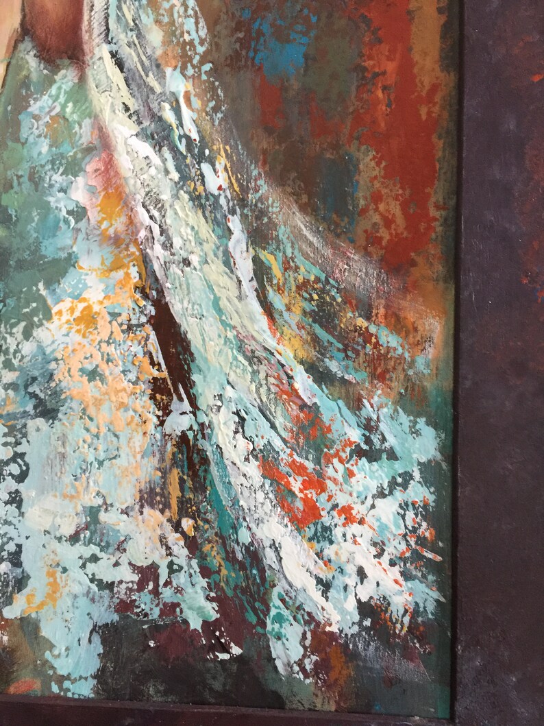Original Palette Knife Wall Art Woman Figure Abstract Etsy