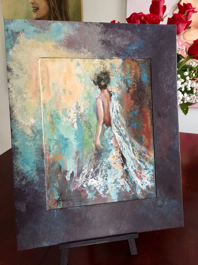 Original Palette Knife Wall Art Woman Figure Abstract Etsy
