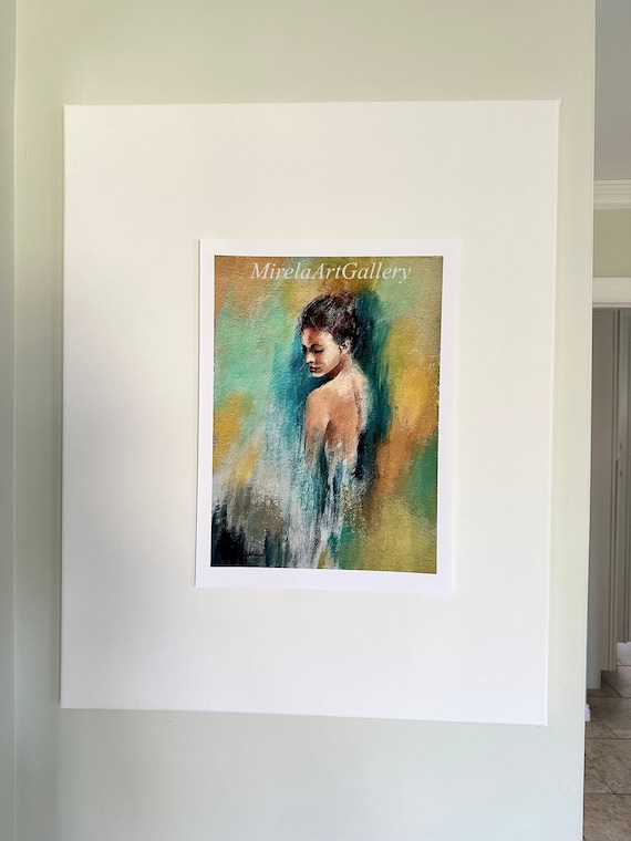 Giclee Print of My Original Painting, Woman Portrait, Premium Matte Paper, Aqueous Inks, Home Office Abstract Wall Decor, Housewarming Gift