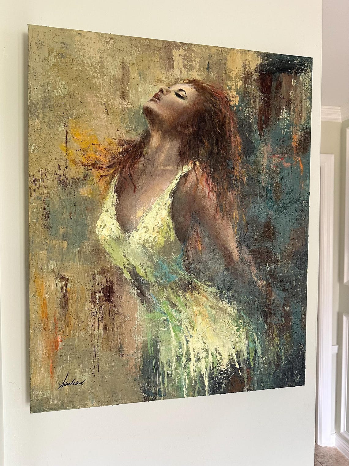 Original Abstract Figurative Painting, Woman Figure Fine Art Canvas ...
