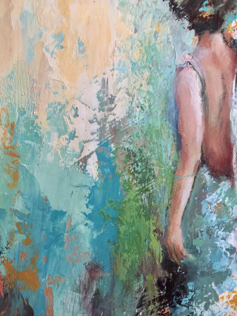 Original Palette Knife Wall Art Woman Figure Abstract Etsy