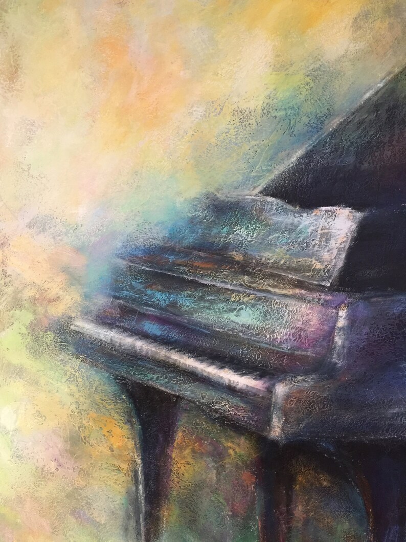 Large Painting. Purple Piano. Original Contemporary Painting. Etsy