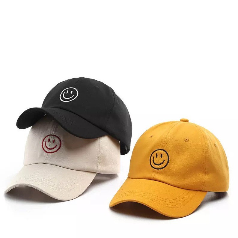 Happy smiley face dad hat summer vibes