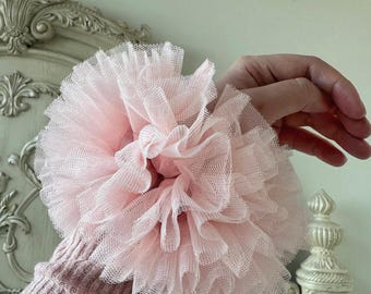 Ballet Pink Oversize Scrunchie, mesh tutu huge hair bun