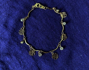 Pulsera con dije de cadena de diamantes de imitación y rosa sufragista Sufragista Votos para las mujeres 19.ª enmienda