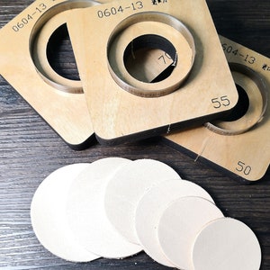 Matrice de découpe en cuir ronde, forme de cercle emporte-pièce en métal avec règle en acier, outil kraft pour artisanat du cuir, boucles d'oreilles découpées