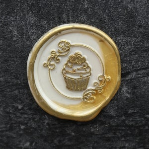 Kit de selo de cera de cupcake personalizado para casamento, selo de cera de casamento, selo de cera de vedação, selo de casamento, cera de selo de casamento