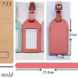 La coupe en cuir d'étiquette de bagage de bagage meurt, suitcase Steel Rule Metal Die Cutter, Leather Crafts Kraft Tool, tag accessory die cut