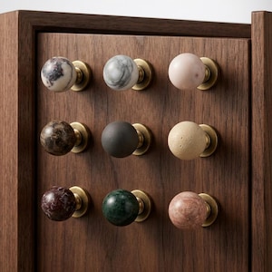 Round Ball Viola Rosso Marble Cabinet Knob, Travertine Drawer Pull Knobs, Vintage White Marble Dresser Knobs, Furniture Hardware