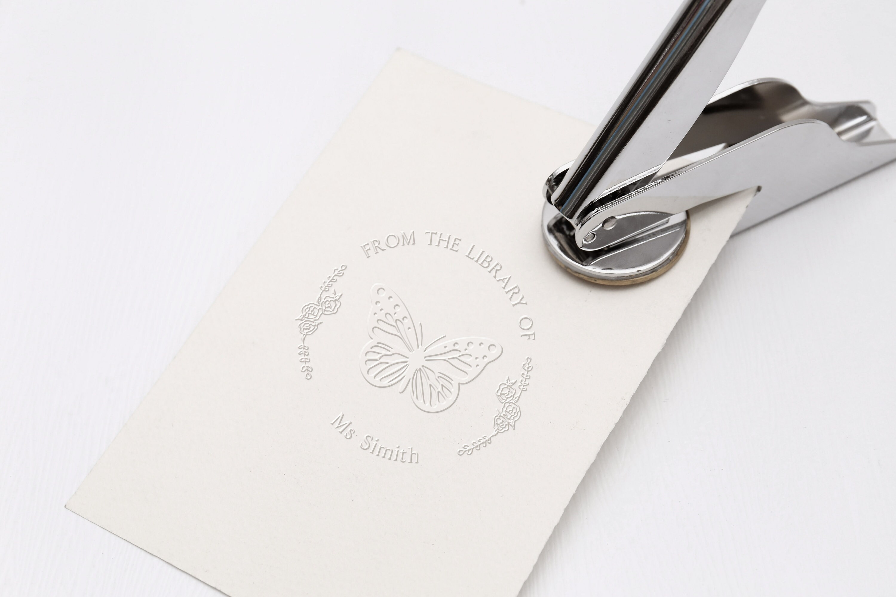 Custom from the library of embosser Custom butterfly Embosser Etsy