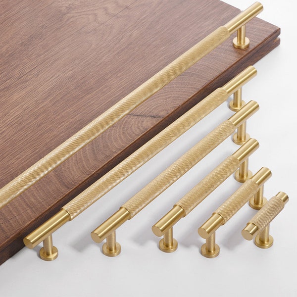 Knurled  Brass cabinet Pulls Modern high feet Handles Cupboard Kitchen Cabinet Dresser Long Pull Hardware