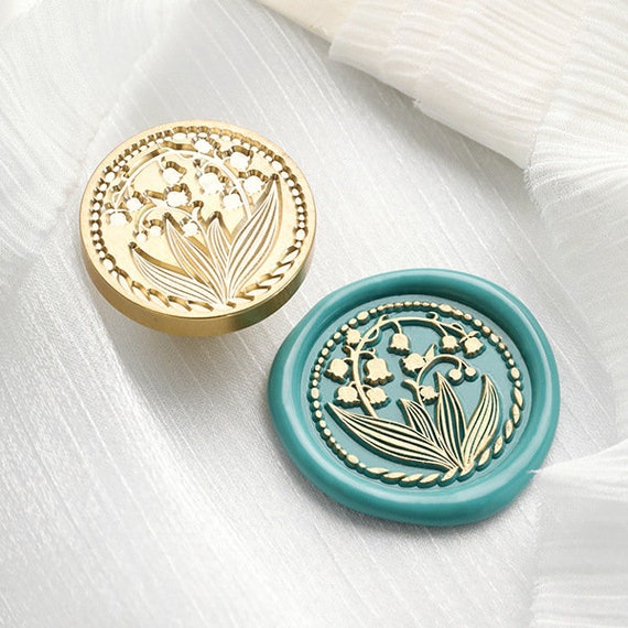 Lily of the Valley Brass Handle Wax Seal Set Lily of the Valley Brass Handle Wax Seal Set