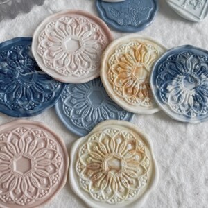 Mandala Cire sceau sceau de timbre kit de mariage personnalisé, sceau de timbre de cire de forme irrégulière, timbre de cire d’étanchéité, timbre de sceau mariage, cire de timbre de mariage